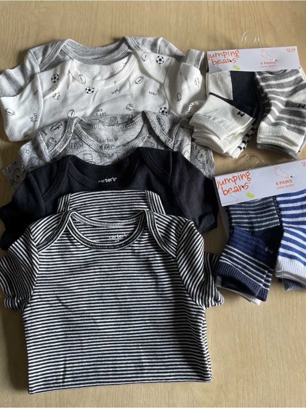 Carter's Baby Bodysuits and Jumping Beans Socks Set